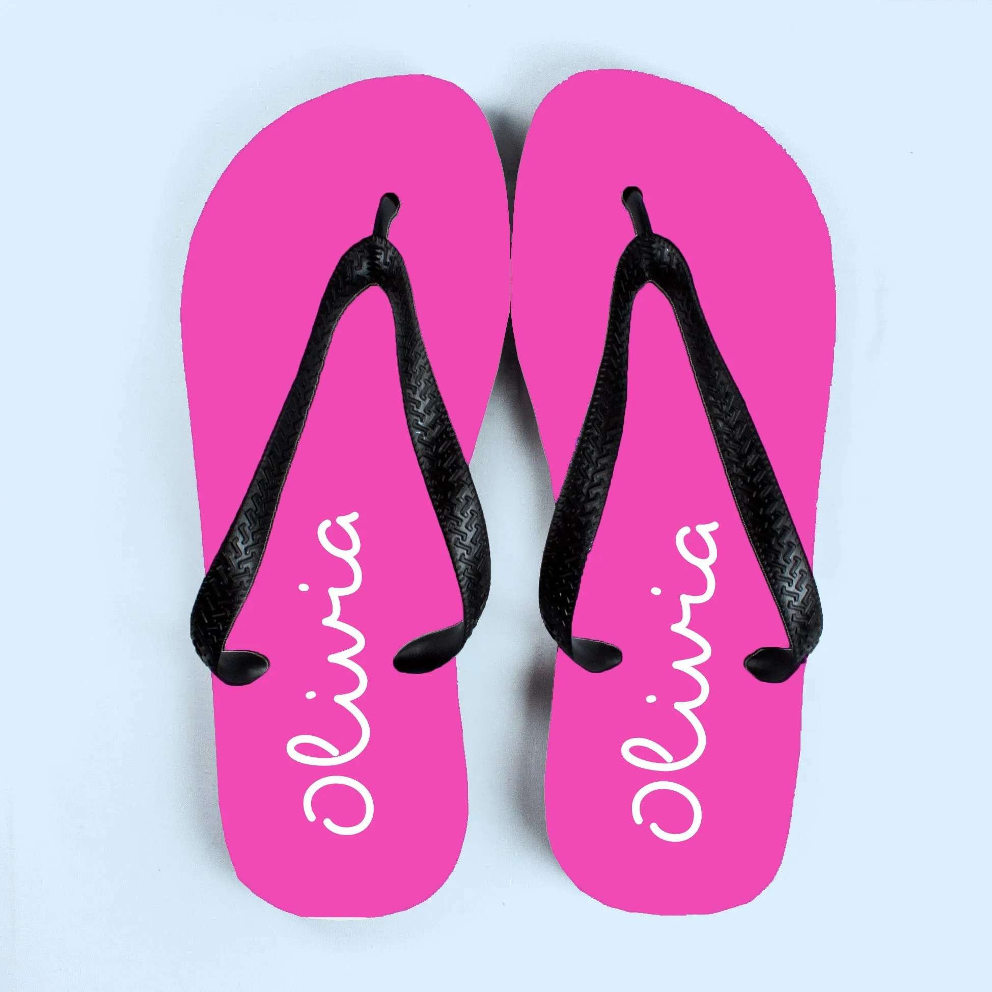 Personalised Pink Medium Summer Flip Flops