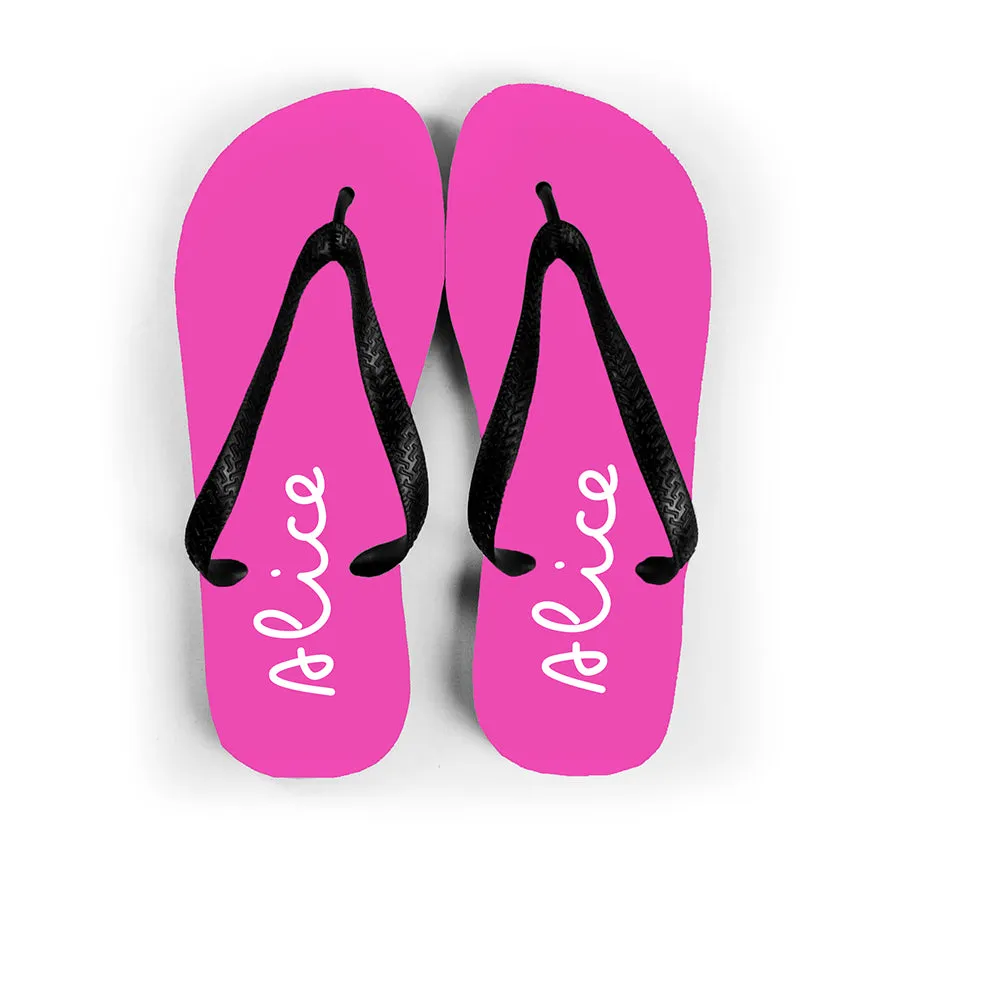 Personalised Pink Medium Summer Flip Flops