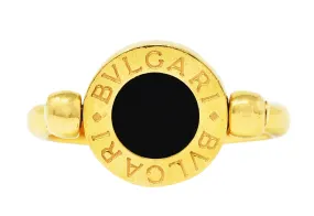 Date Flip Ring with Onyx Shell Cameo