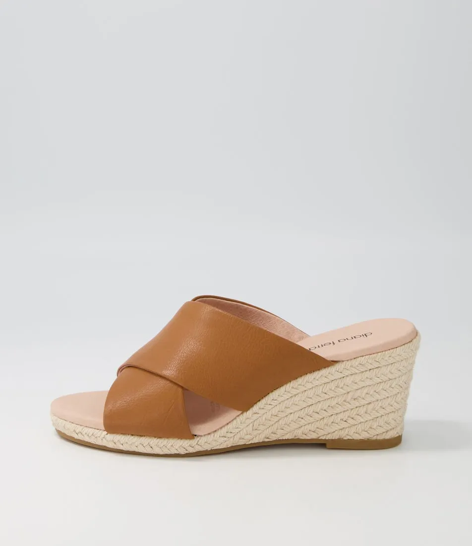 DIANA FERRARI Jinna Tan Leather Espadrilles