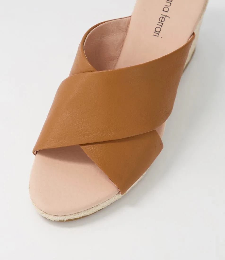 DIANA FERRARI Jinna Tan Leather Espadrilles