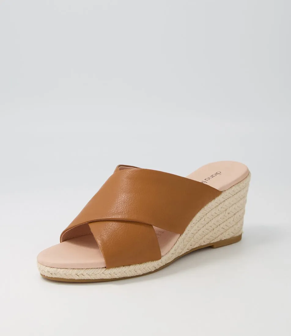 DIANA FERRARI Jinna Tan Leather Espadrilles