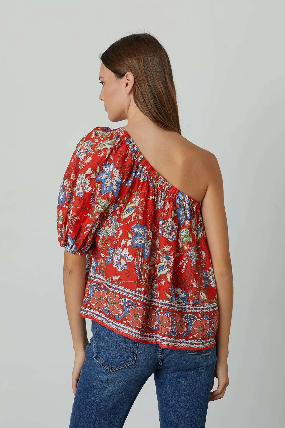 ONE SHOULDER PRINTED TOP