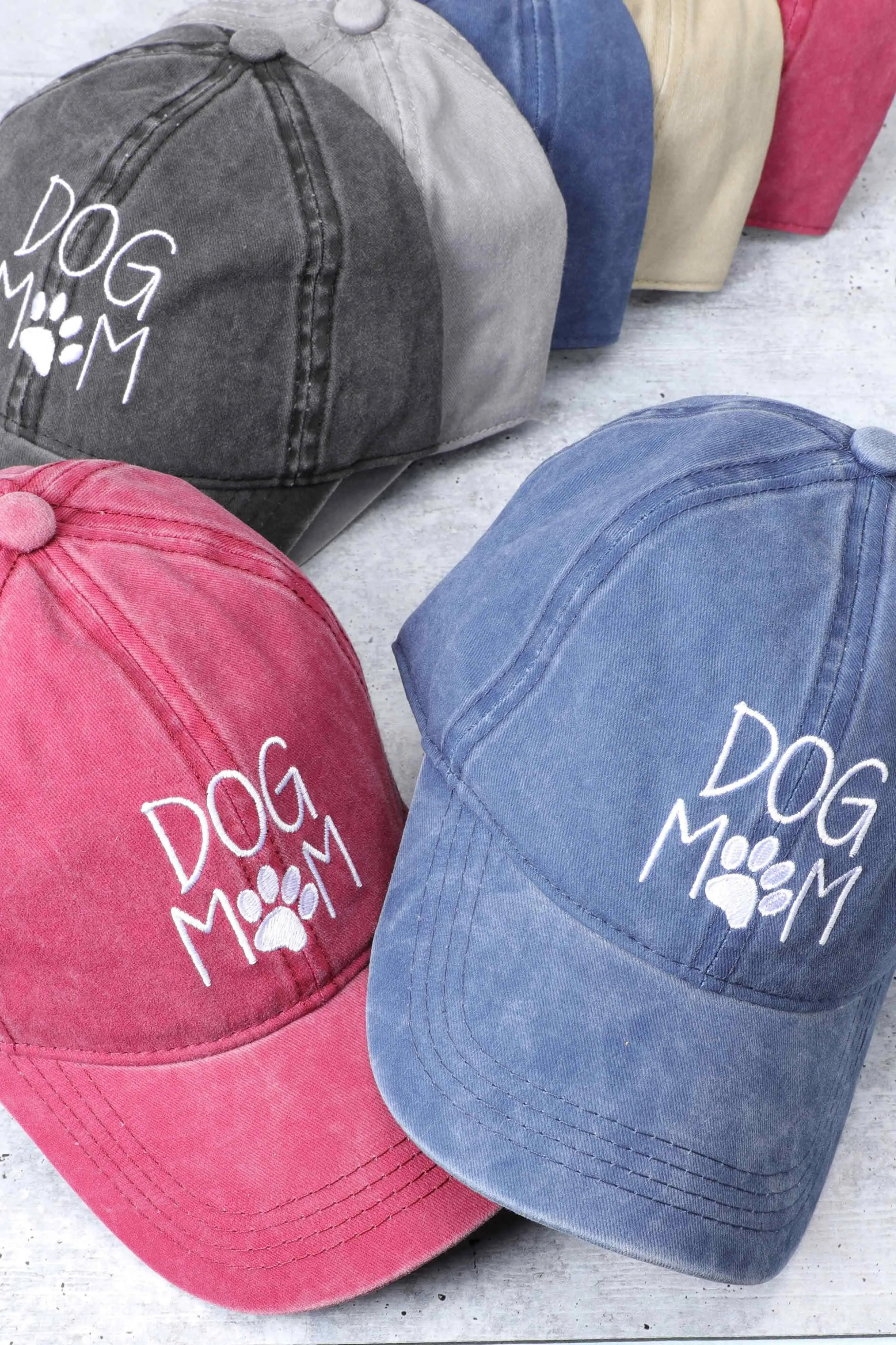 Embroidered Cotton Baseball Caps for Dog Moms