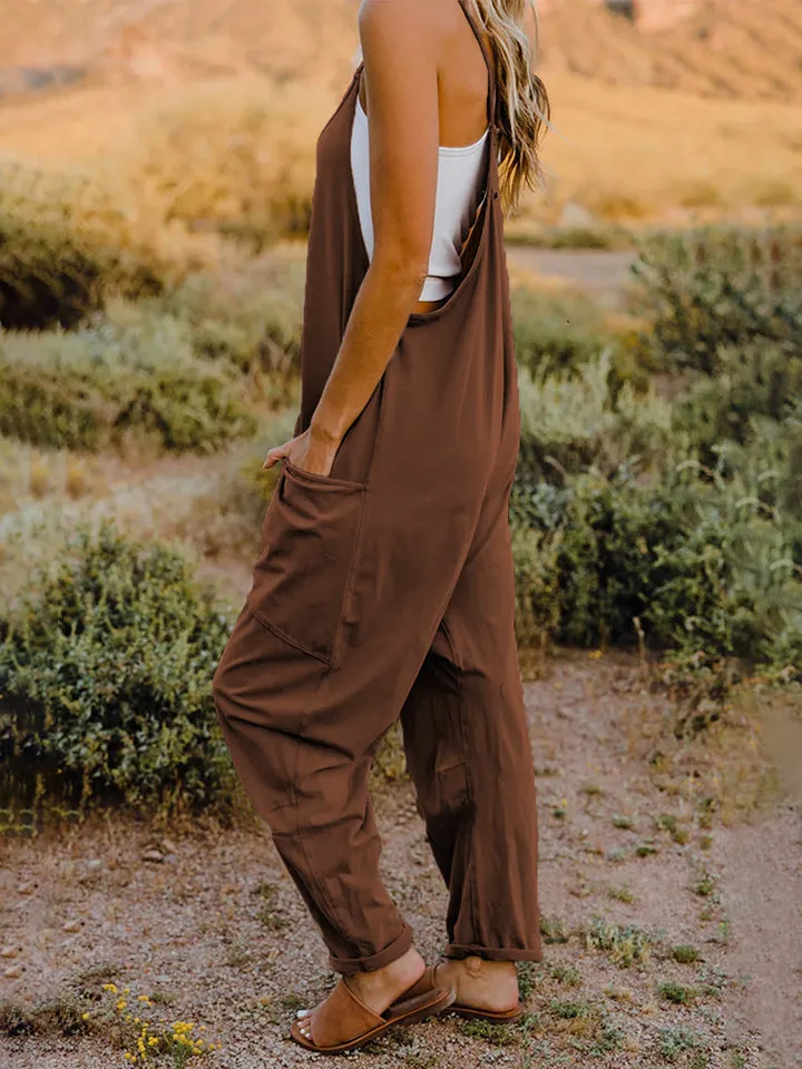 Sleeveless V-Neck Pocketed Jumpsuit in Full Size by Double Take