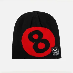 Black and Red Eightball Beanie