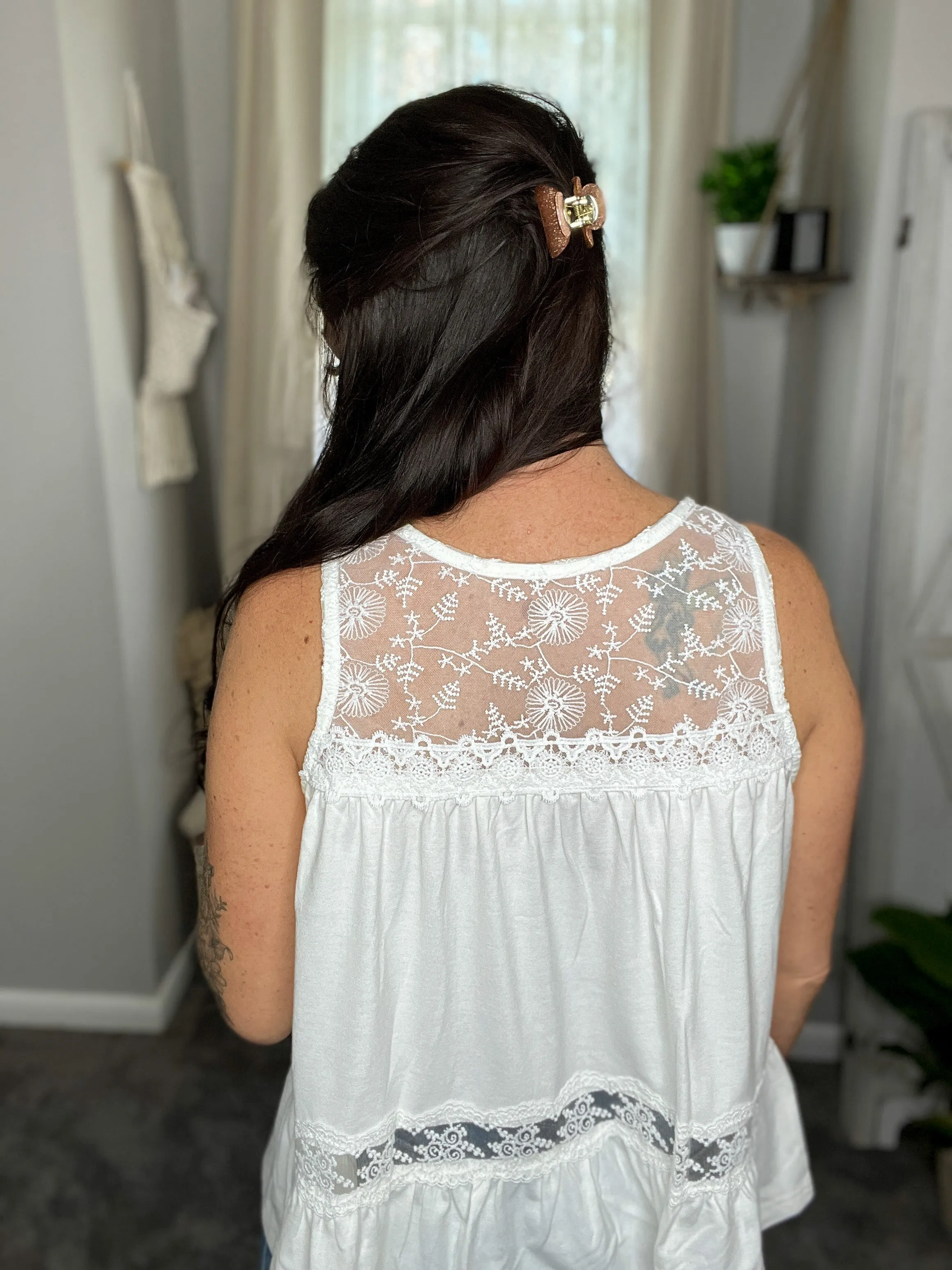 Lace Peplum Tank Top