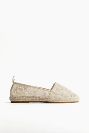 Embellished Mesh Espadrilles