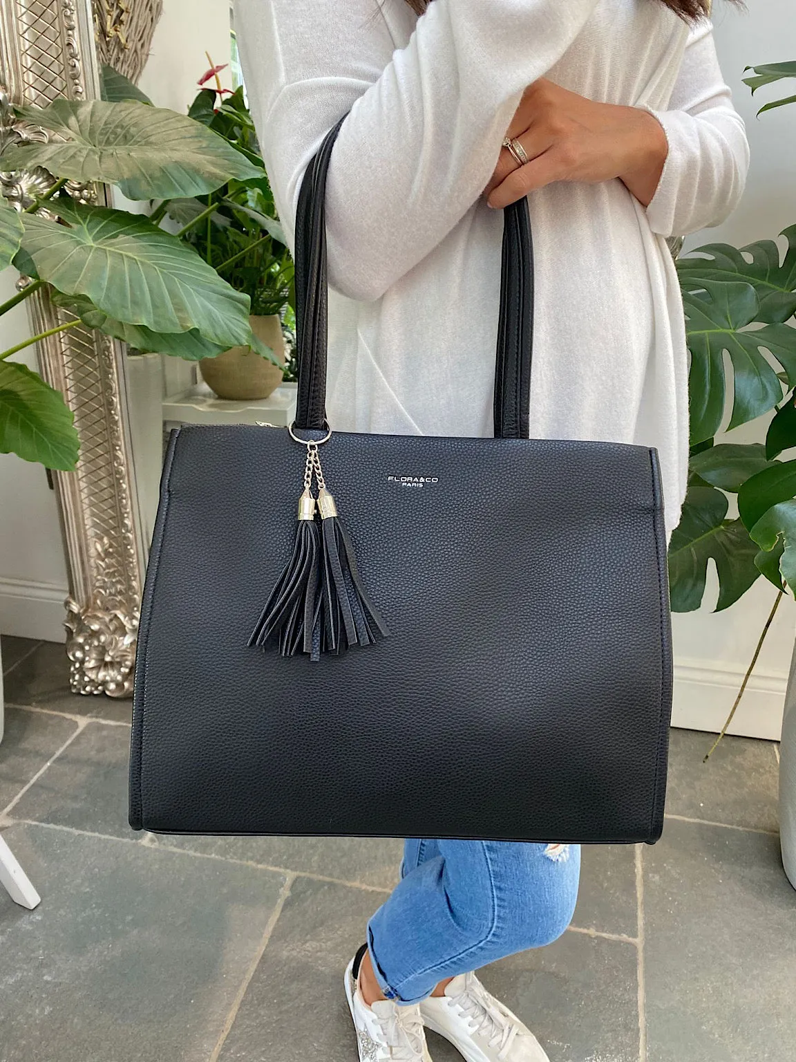 Faux Leather Tassel Bag