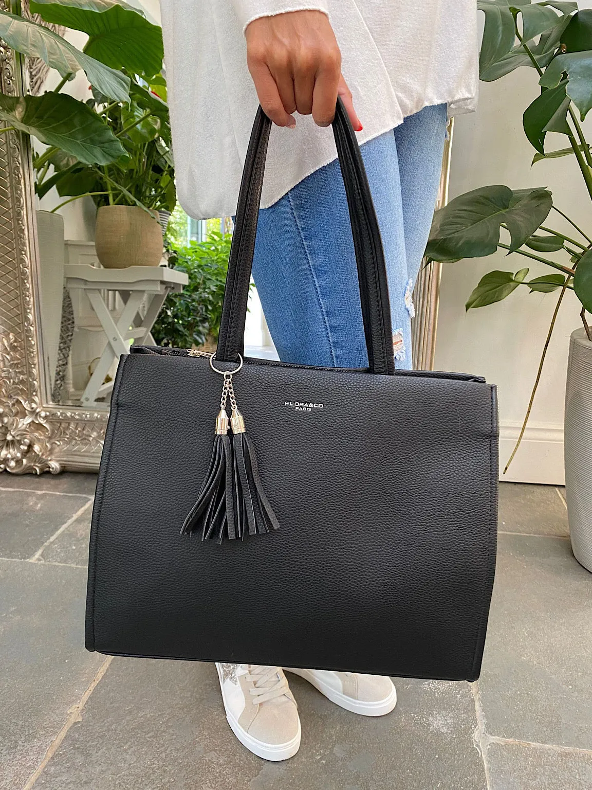 Faux Leather Tassel Bag