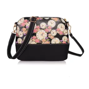 floral leather shoulder messenger bag