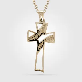 Gold Cross Necklace for Baseball Fans