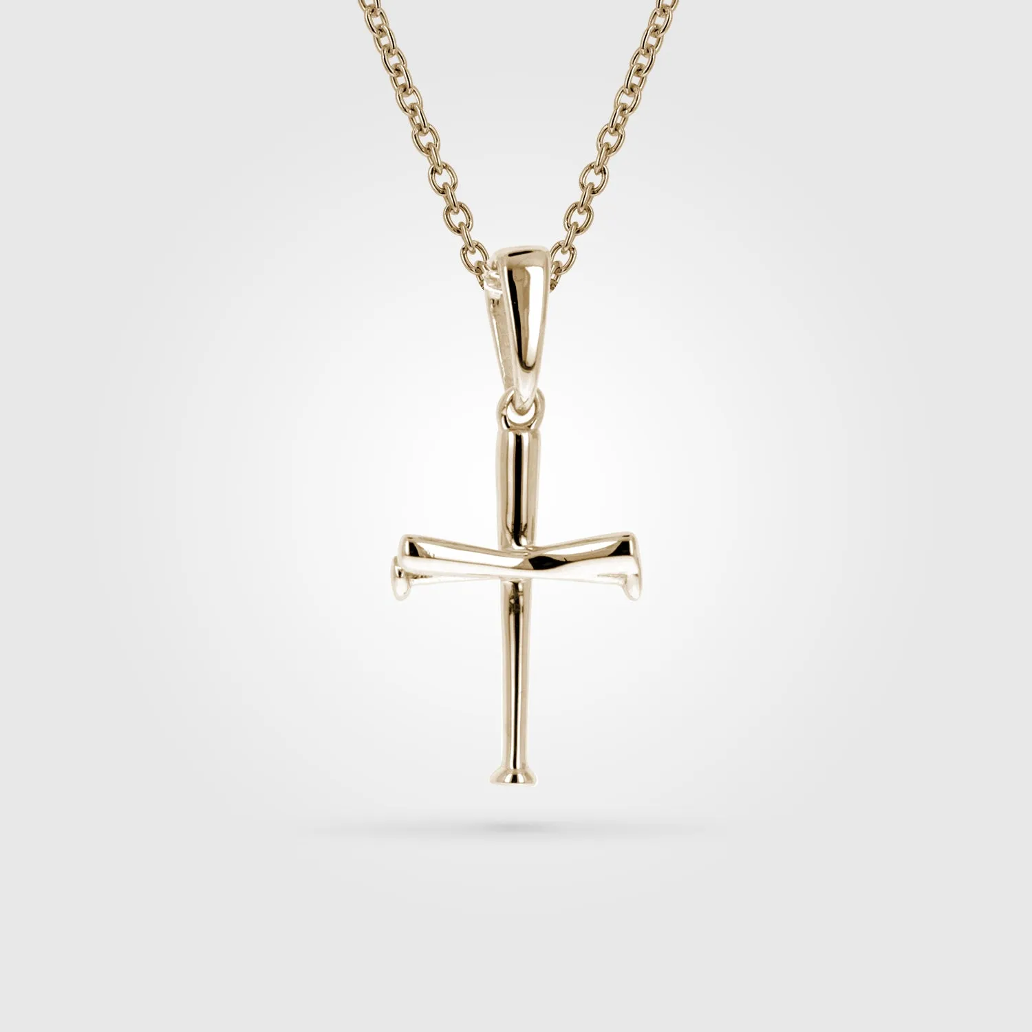 Gold Mini Baseball Bat Cross Necklace