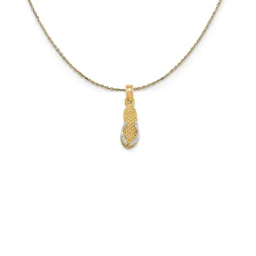 Gold Rhodium Mini 3D Flip Flop Necklace