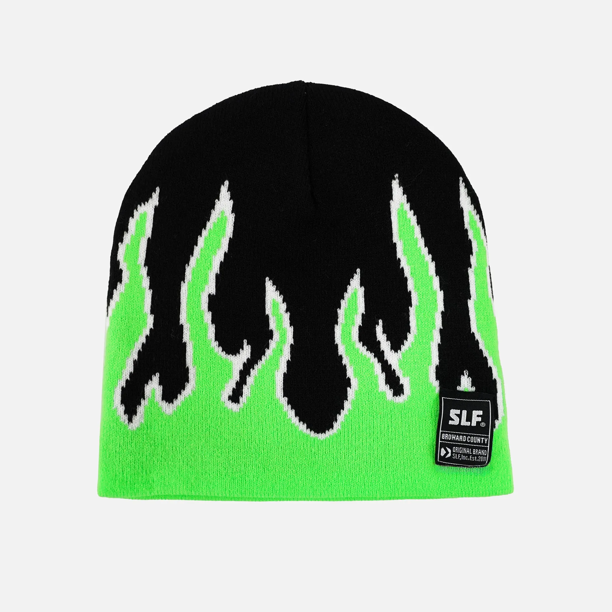 Green Fire Knit Beanie