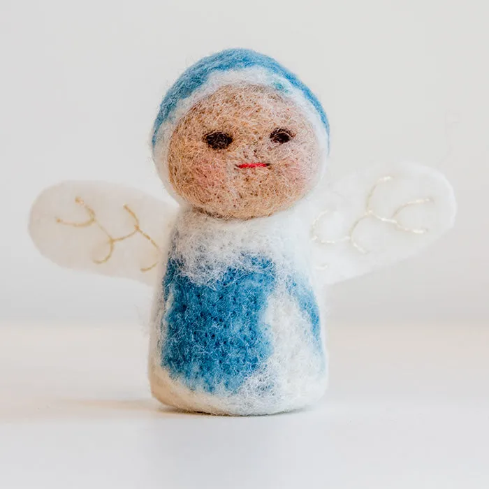 Felt Angel Ornament - Blue