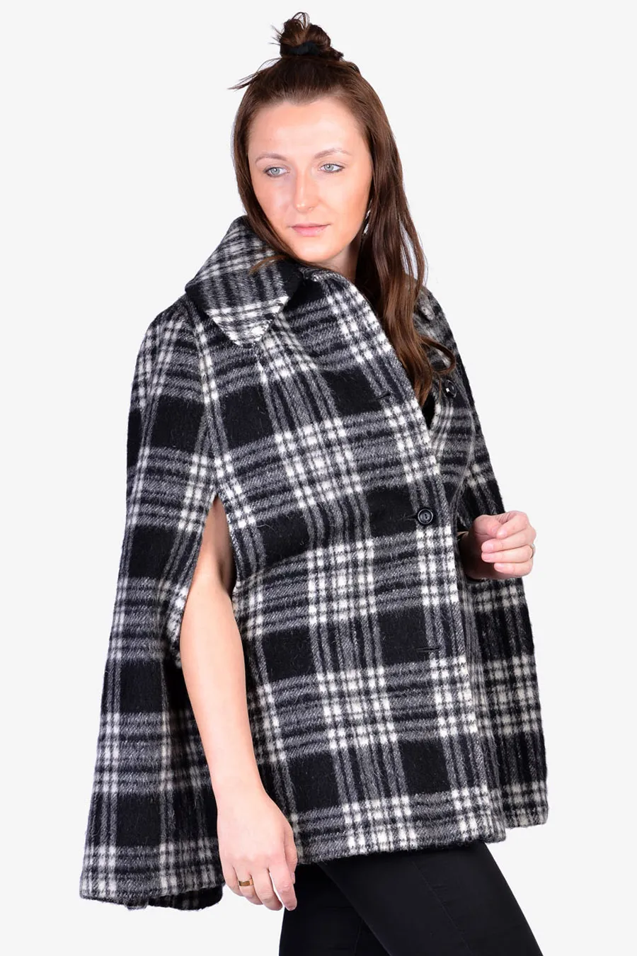 Handmade Tartan Wool Cape at Brick Vintage