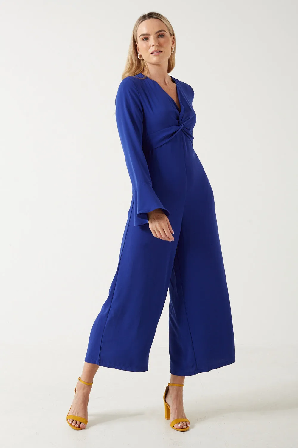 Stylish Hannah Jumpsuit with Bell Sleeves by Marc Angelo