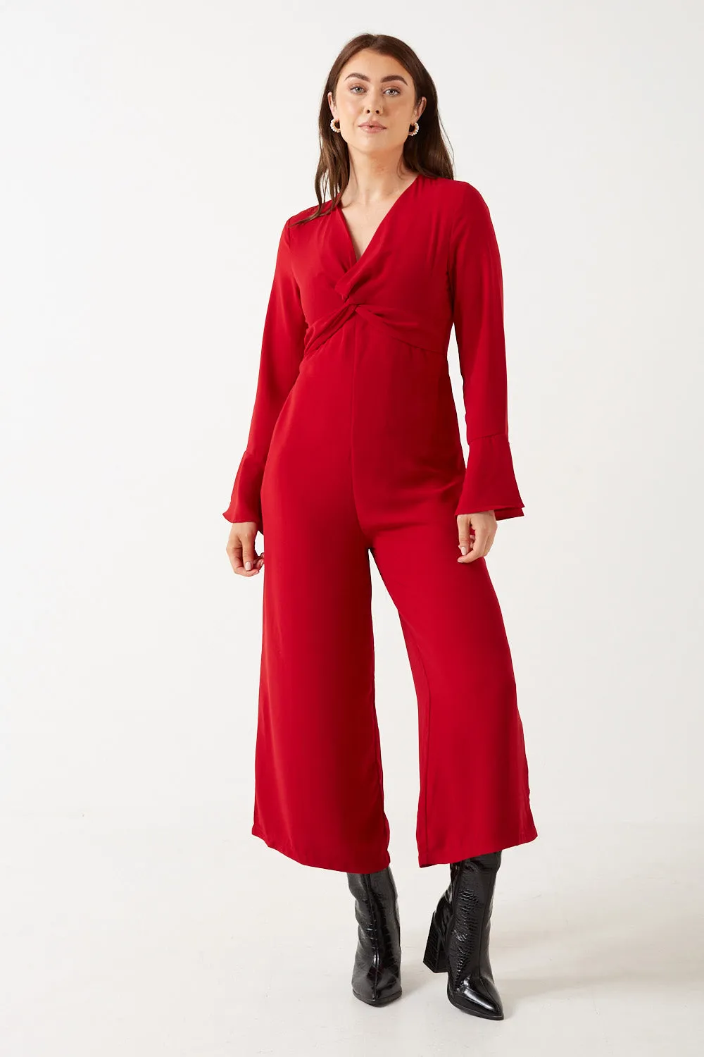 Stylish Hannah Jumpsuit with Bell Sleeves by Marc Angelo