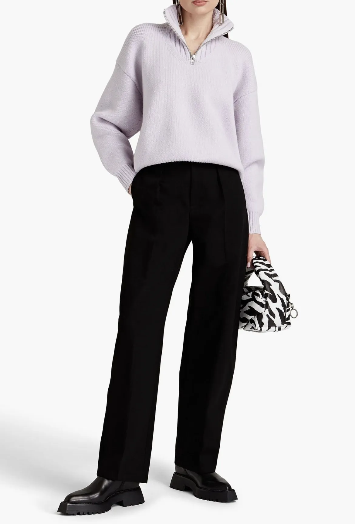 Alexander Wang Wool Long Sleeves Plain High-Neck Casual Street Style