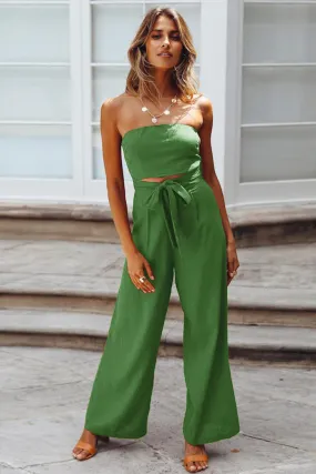 High Waist Strapless Jumpsuits