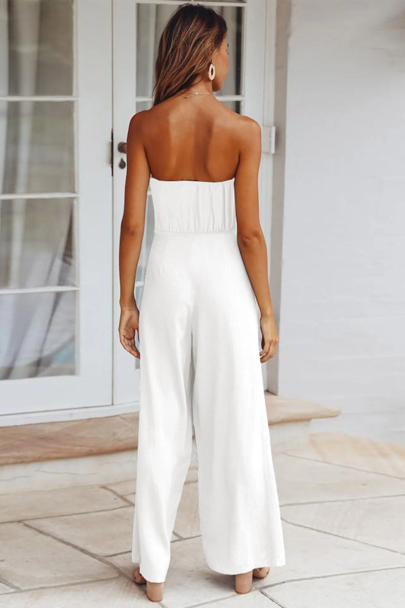 High Waist Strapless Jumpsuits