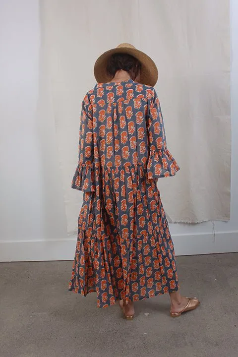 Boho Dress Indigo/Orange