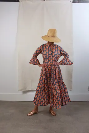 Boho Dress Indigo/Orange