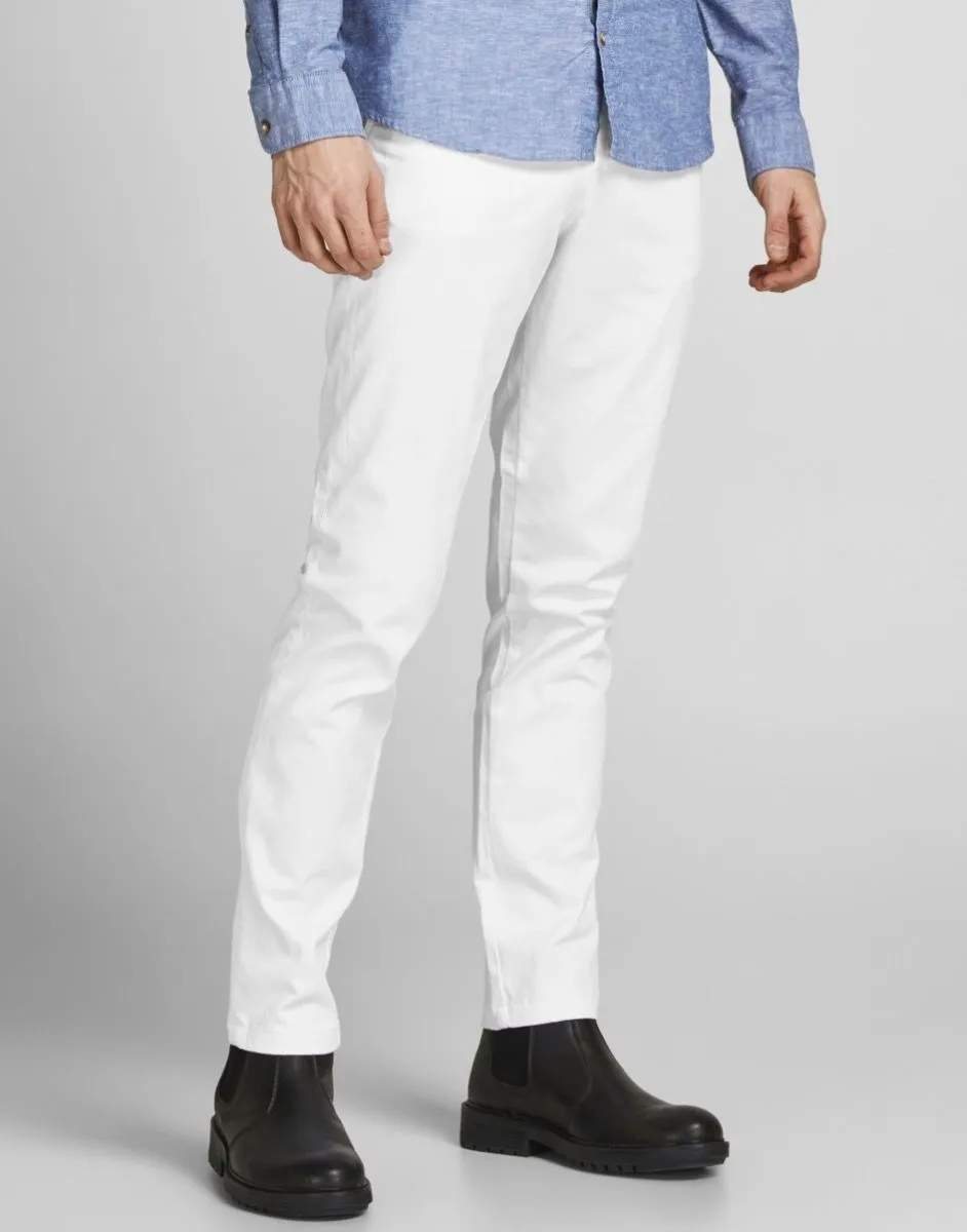 Jack and Jones Marco Bowie Slim Chinos White