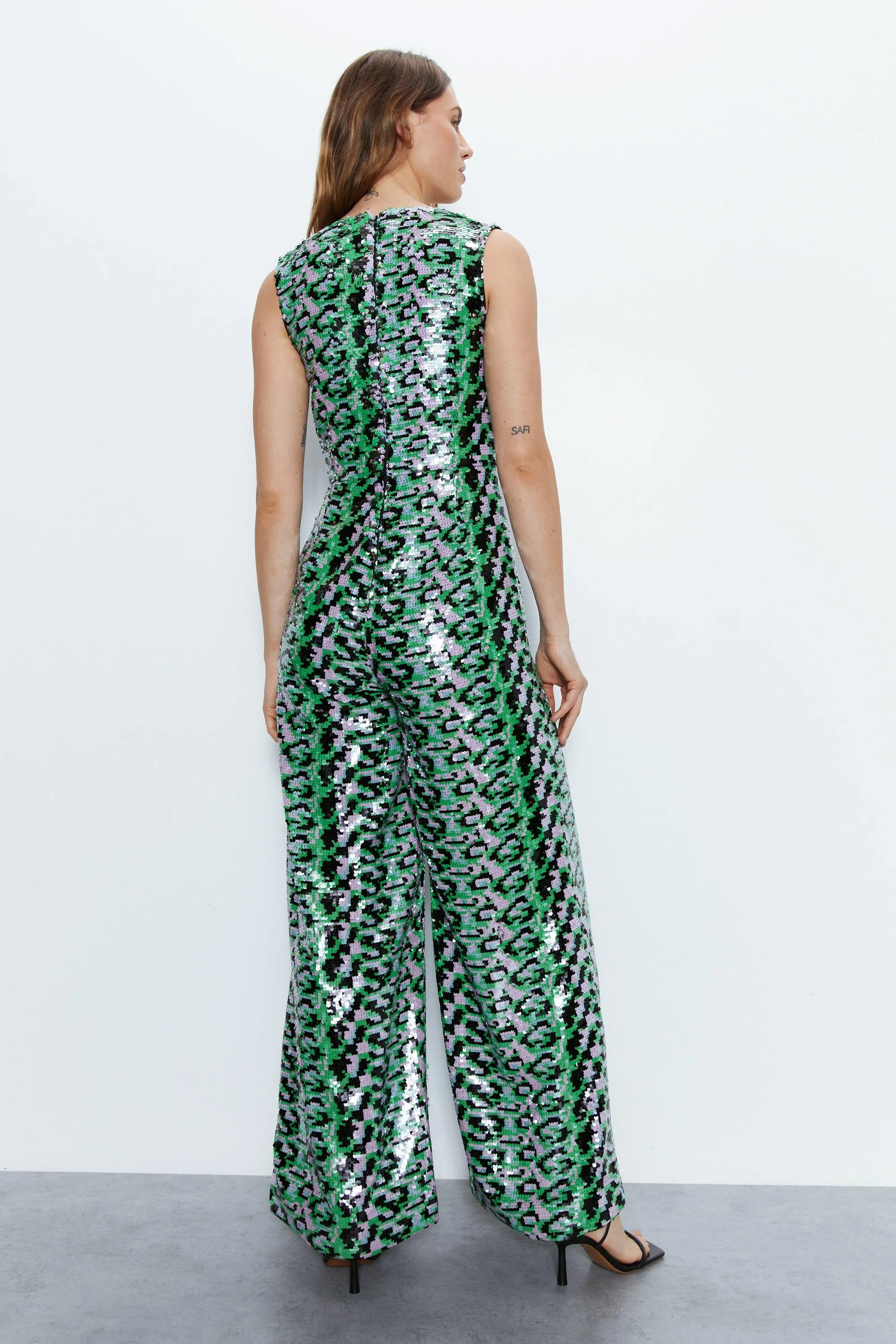 Premium Printed Sequin Jumpsuit