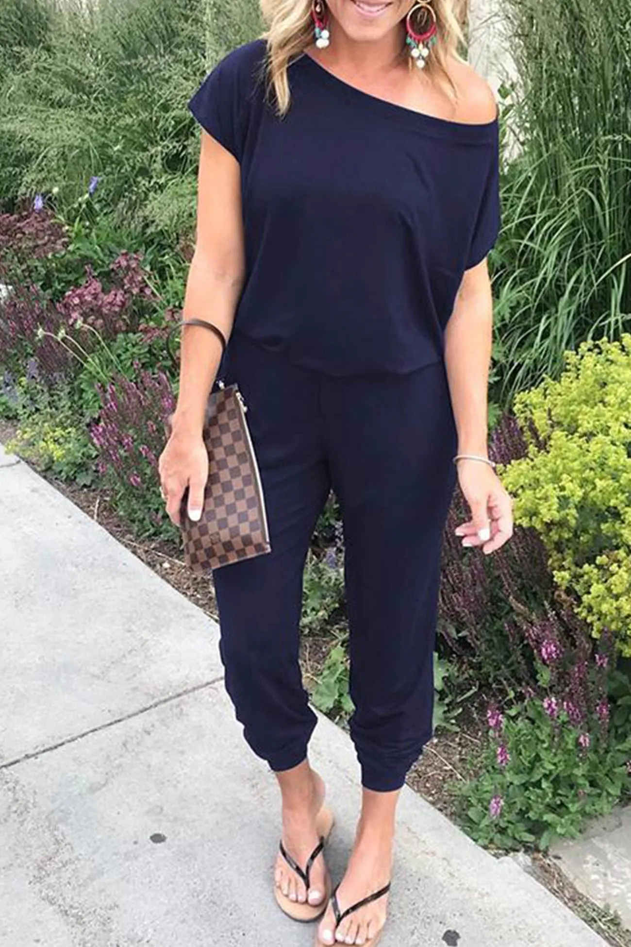 Jumpsuits with High Waist and Sloping Shoulders