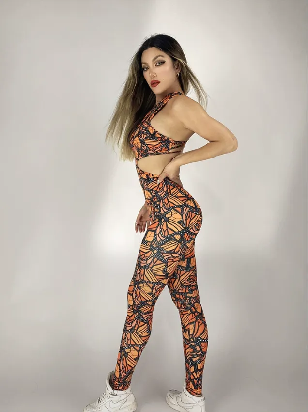 Stylish Orange Jumpsuit by La Fitwear