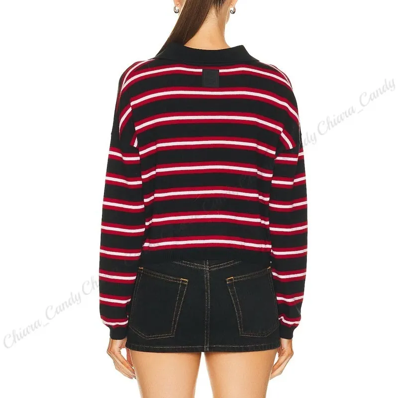 Loewe Elegant Wool Striped Long Sleeve