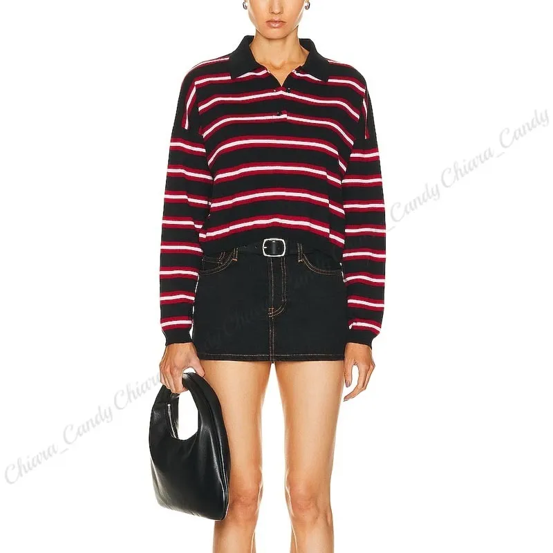 Loewe Elegant Wool Striped Long Sleeve