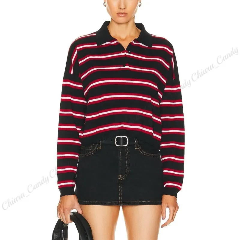 Loewe Elegant Wool Striped Long Sleeve