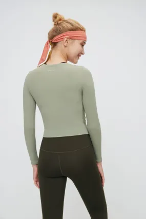 Long Sleeve Crop Tops with Tummy Cross FlexEase