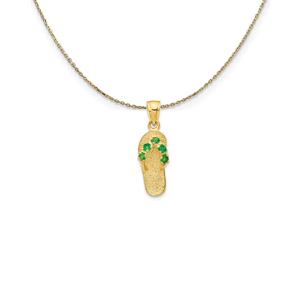 May CZ Birthstone Flip Flop Necklace