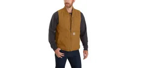 Men's Carhartt Brown Washed Duck Vest - Size Large