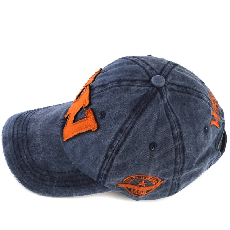 Men's Cotton Snapback Fitted Baseball Caps with Letter W Embroidery