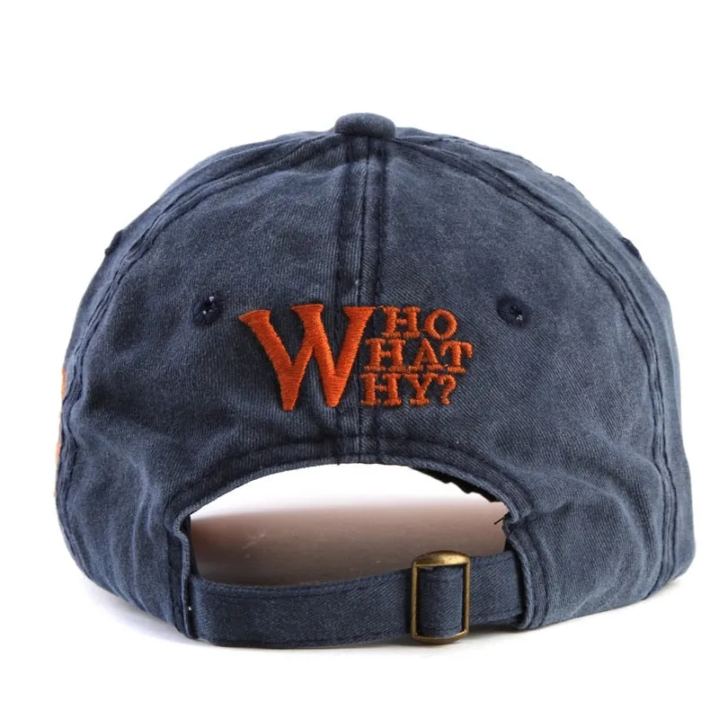 Men's Cotton Snapback Fitted Baseball Caps with Letter W Embroidery