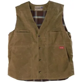 Men's Flannel Lined Waxed Button Vest Sand Triple Extra Large