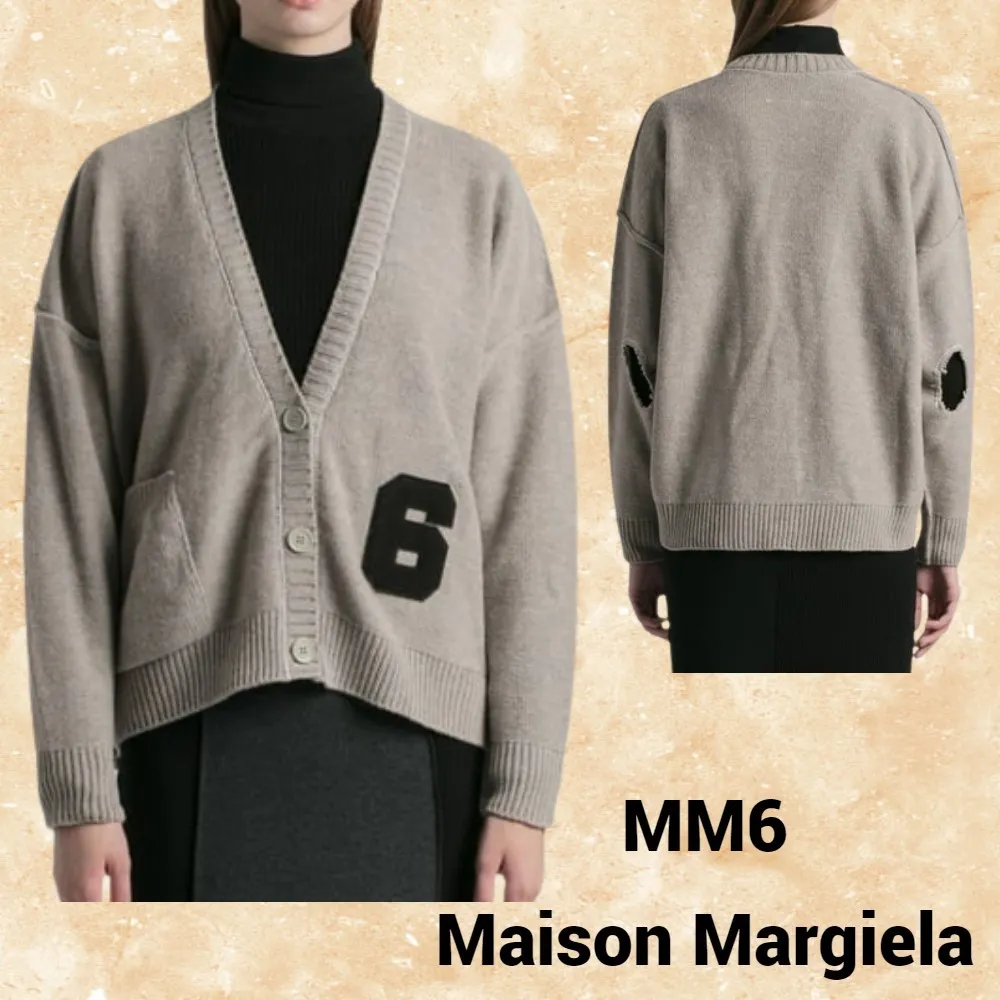 Casual Style Wool Cardigans with Medium Logo