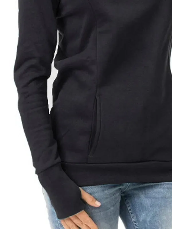 Hooded Solid Color Maternity Nursing Sweatshirt