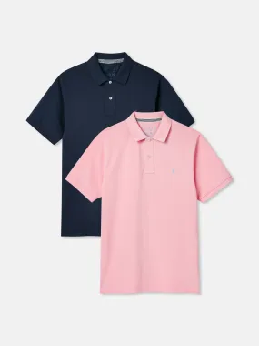 Navy and Pink Cotton Polo Shirts