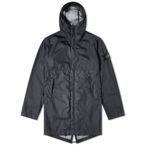 Navy Blue Hooded Parka in Membrana 3L TC by Stone Island