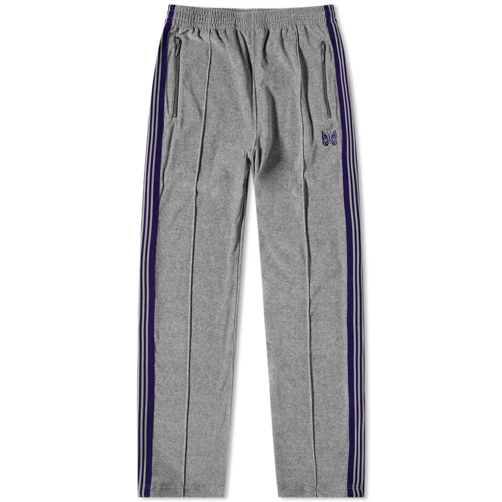 Needles Velour Narrow Track Pant in Grey