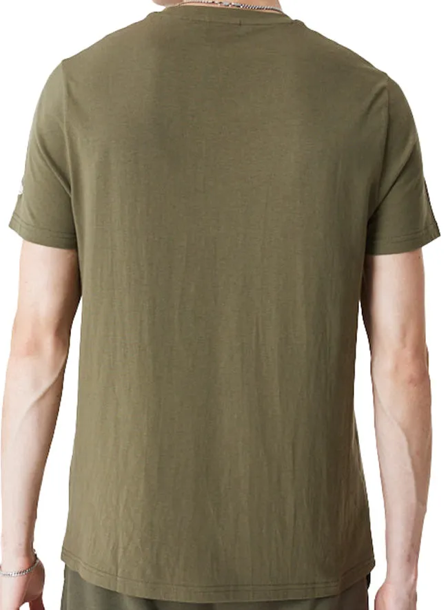 New Era Men's Essential T-Shirt in Olive and White