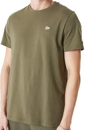 New Era Men's Essential T-Shirt in Olive and White