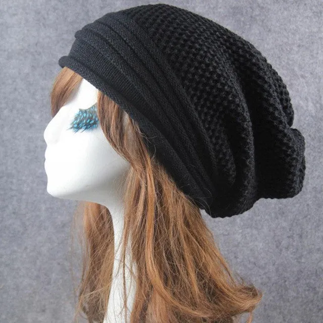 Womens Beanie Hat Knit Warm Skullies Beanies Gorros