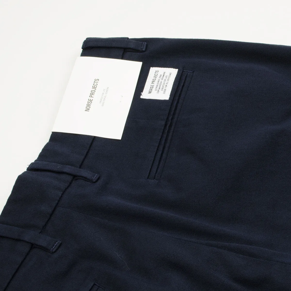 Norse Projects Dark Navy Aros Regular Light Stretch Chinos